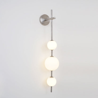 Vertical Globe Wall Lamp | Gold Metal & White Glass | Dimmable
