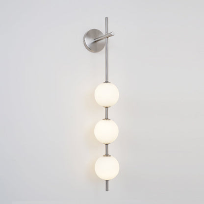 Vertical Globe Wall Lamp | Gold Metal & White Glass | Dimmable