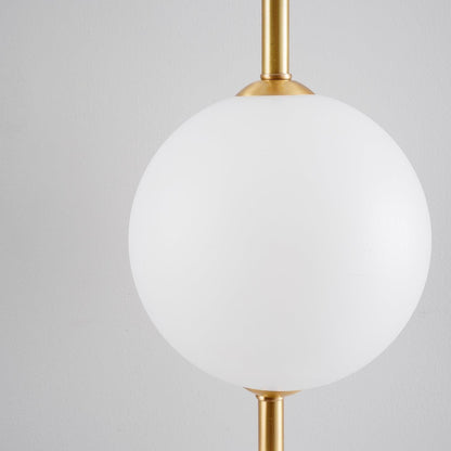 Vertical Globe Wall Lamp | Gold Metal & White Glass | Dimmable