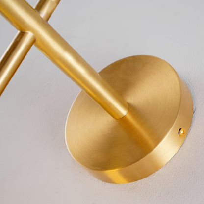 Vertical Globe Wall Lamp | Gold Metal & White Glass | Dimmable