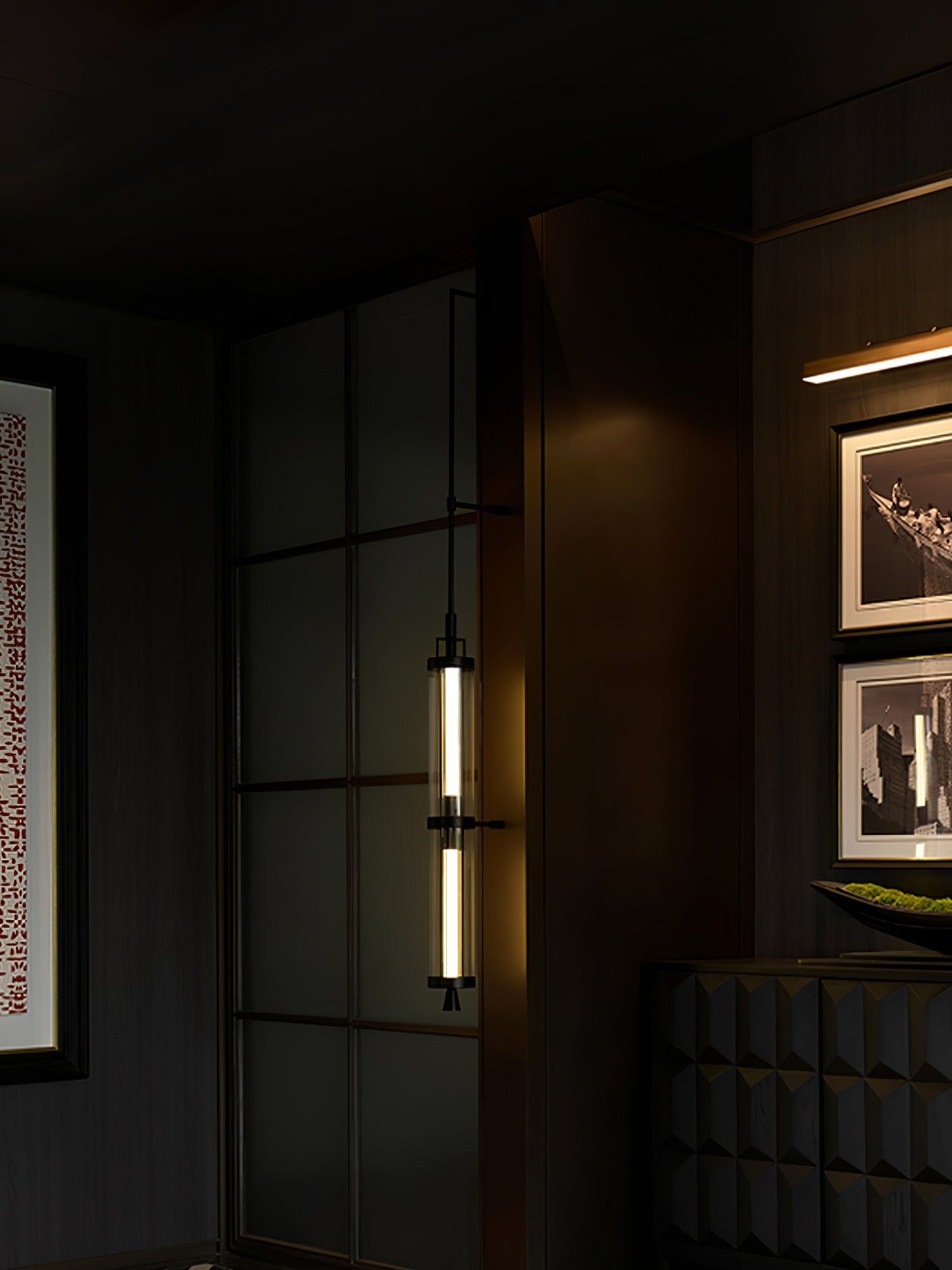 Wall Sconce | Metal & Acrylic | Black Finish
