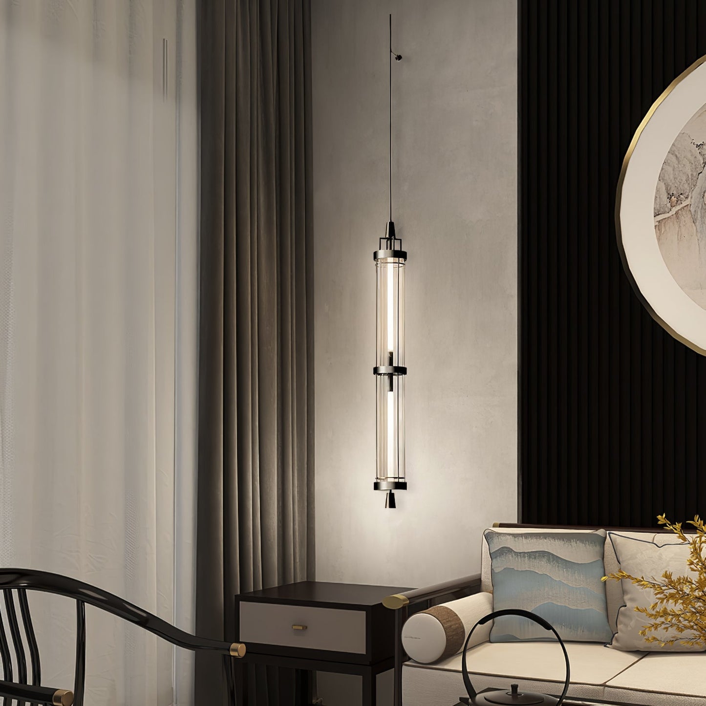Wall Sconce | Metal & Acrylic | Black Finish