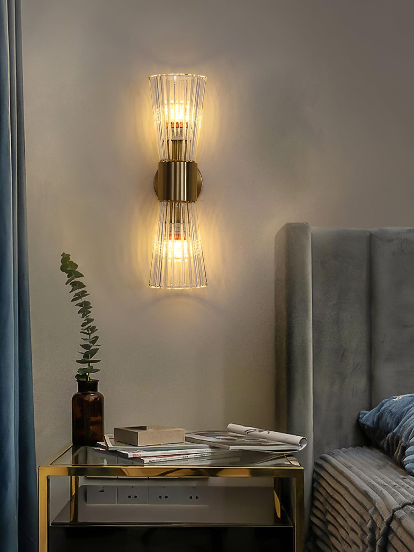 Vesta Wall Lamp Set | Iron & Crystal | Gold Finish | 2 Pieces