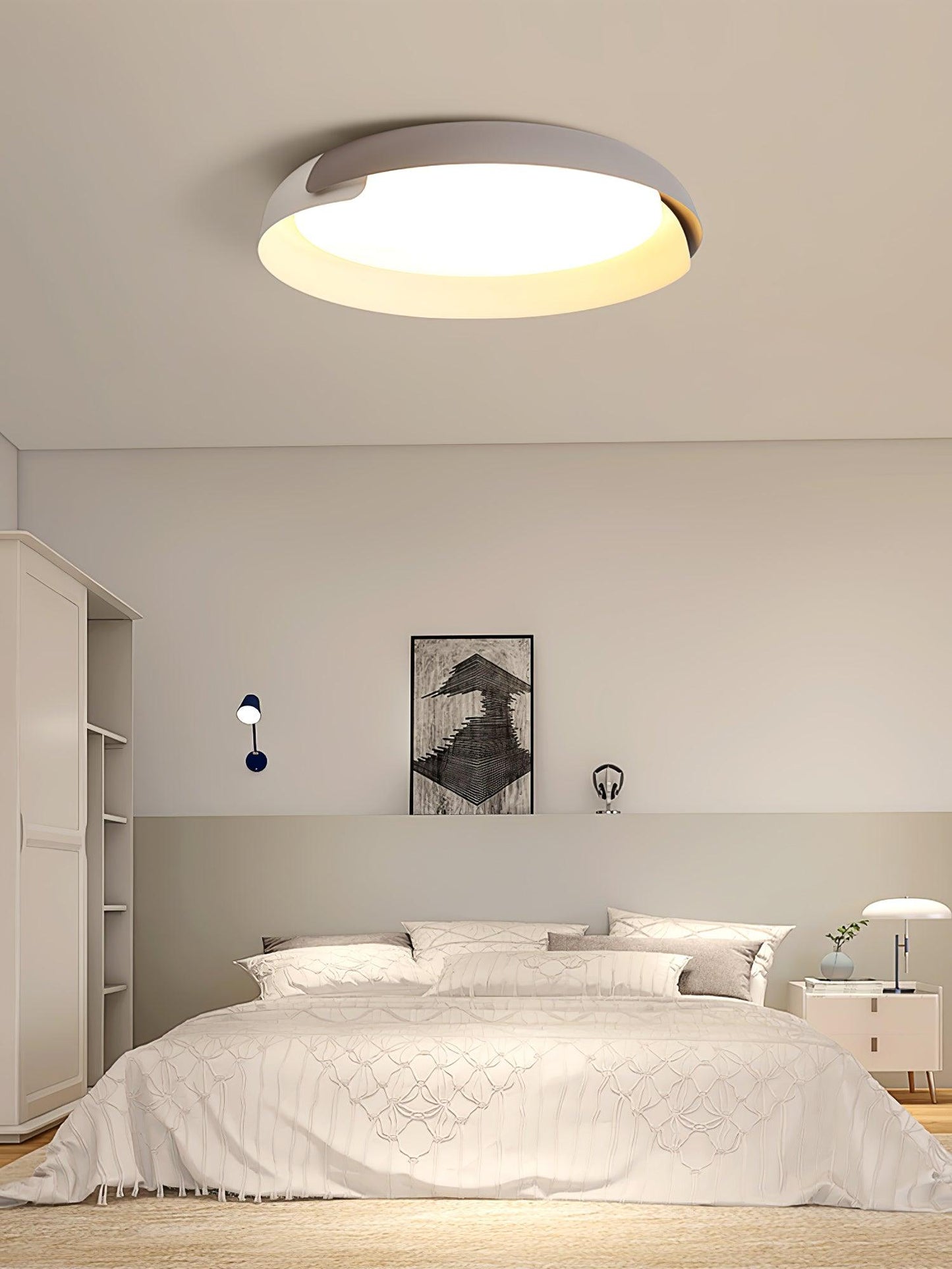 Ceiling Light Fixture | Metal & Acrylic | Round Design, 46cm/56cm
