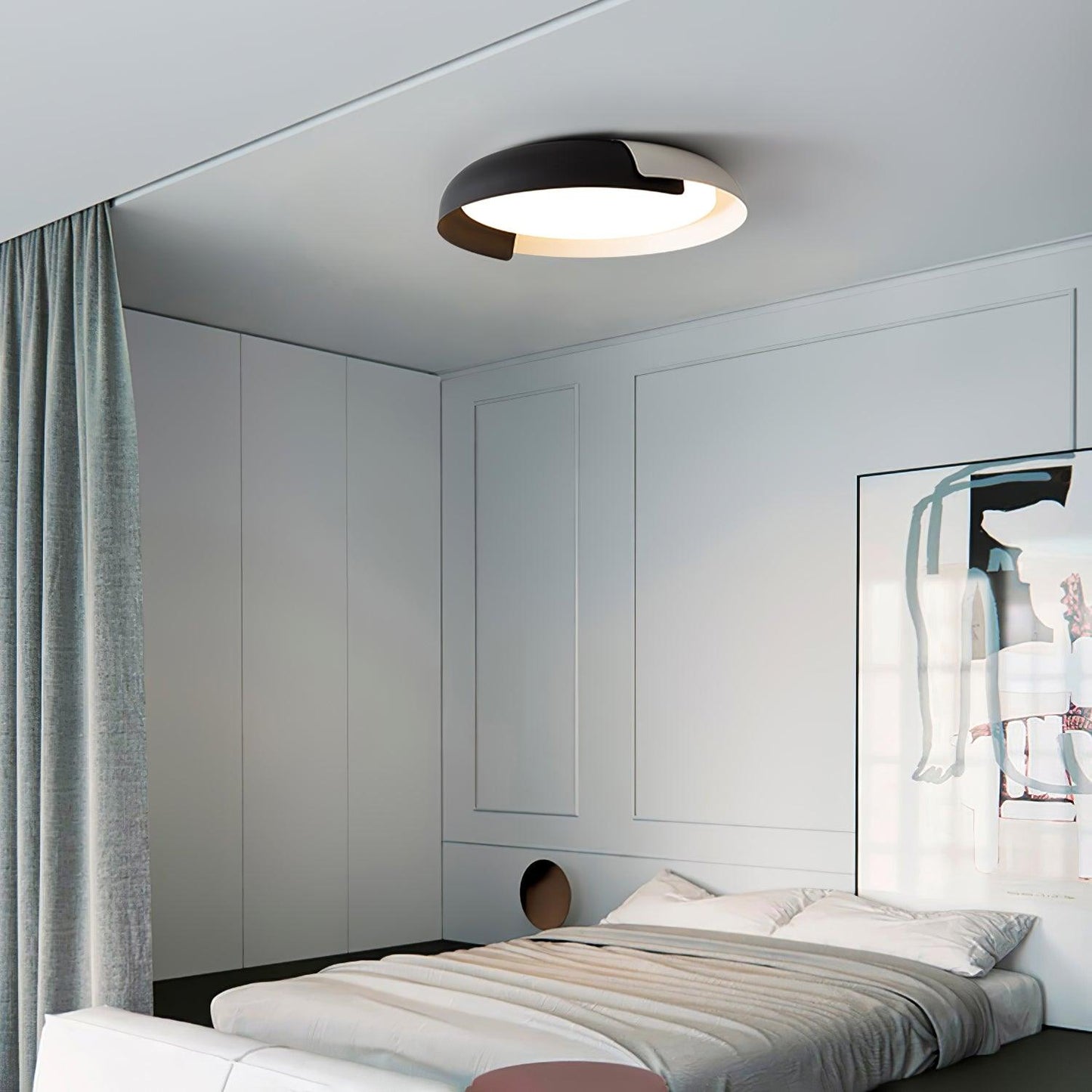 Ceiling Light Fixture | Metal & Acrylic | Round Design, 46cm/56cm