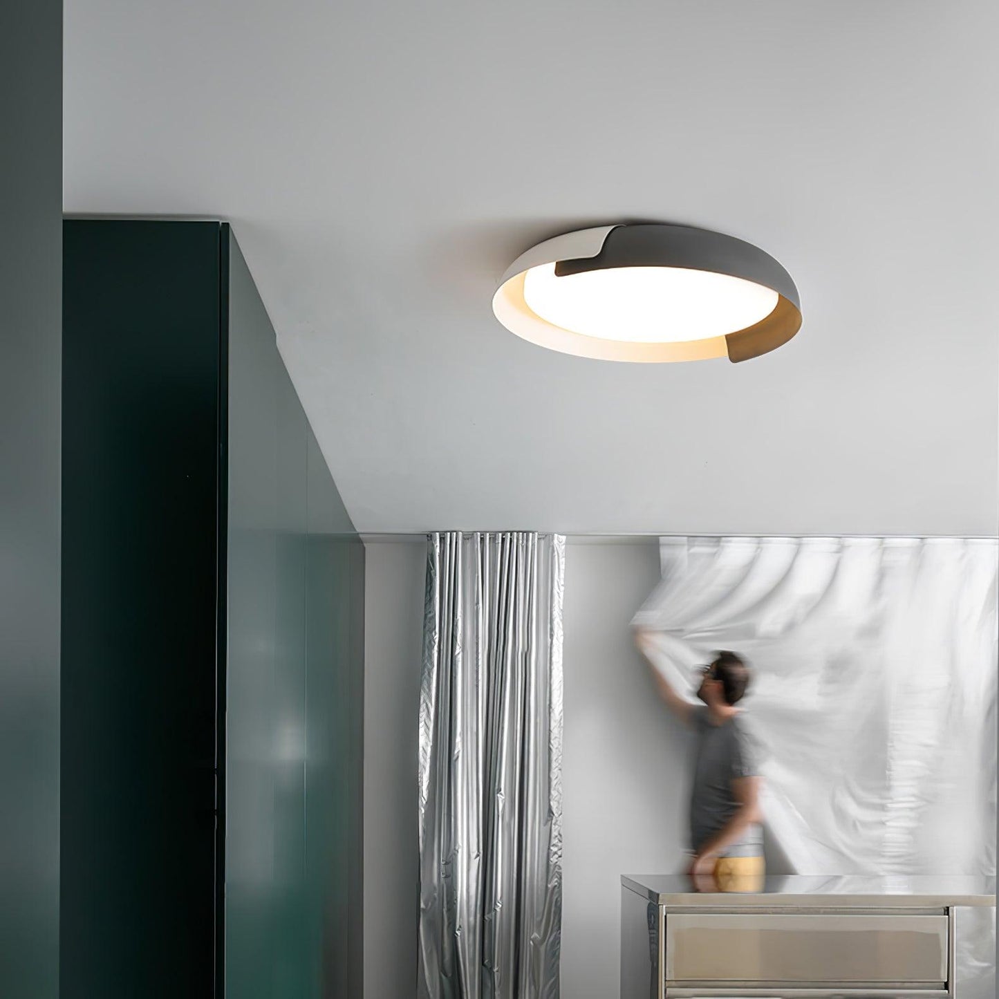 Ceiling Light Fixture | Metal & Acrylic | Round Design, 46cm/56cm