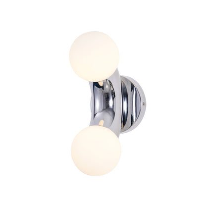 Vine Wall Lamp | Chrome Arc with Glass Globes | Indoor Lighting