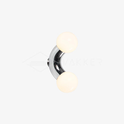 Vine Wall Lamp | Chrome Arc with Glass Globes | Indoor Lighting