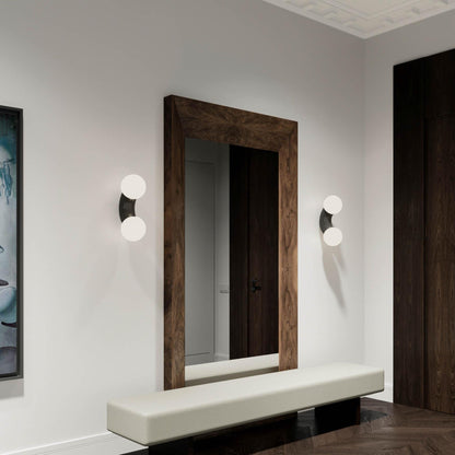 Vine Wall Lamp | Chrome Arc with Glass Globes | Indoor Lighting