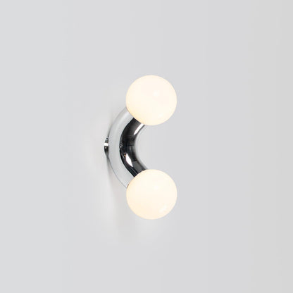 Vine Wall Lamp | Chrome Arc with Glass Globes | Indoor Lighting