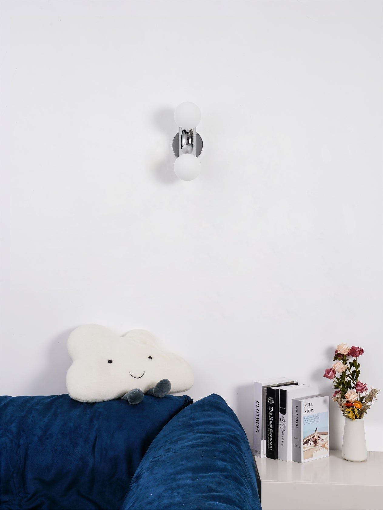 Vine Wall Lamp | Chrome Arc with Glass Globes | Indoor Lighting