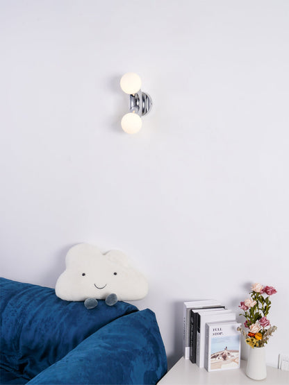Vine Wall Lamp | Chrome Arc with Glass Globes | Indoor Lighting
