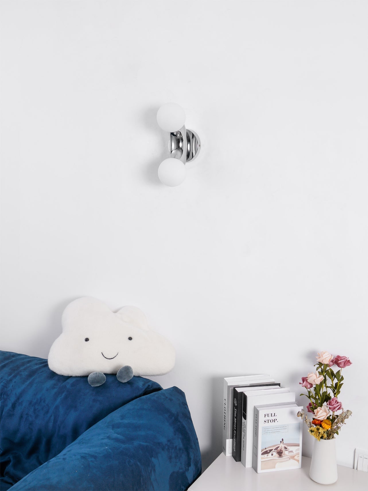 Vine Wall Lamp | Chrome Arc with Glass Globes | Indoor Lighting