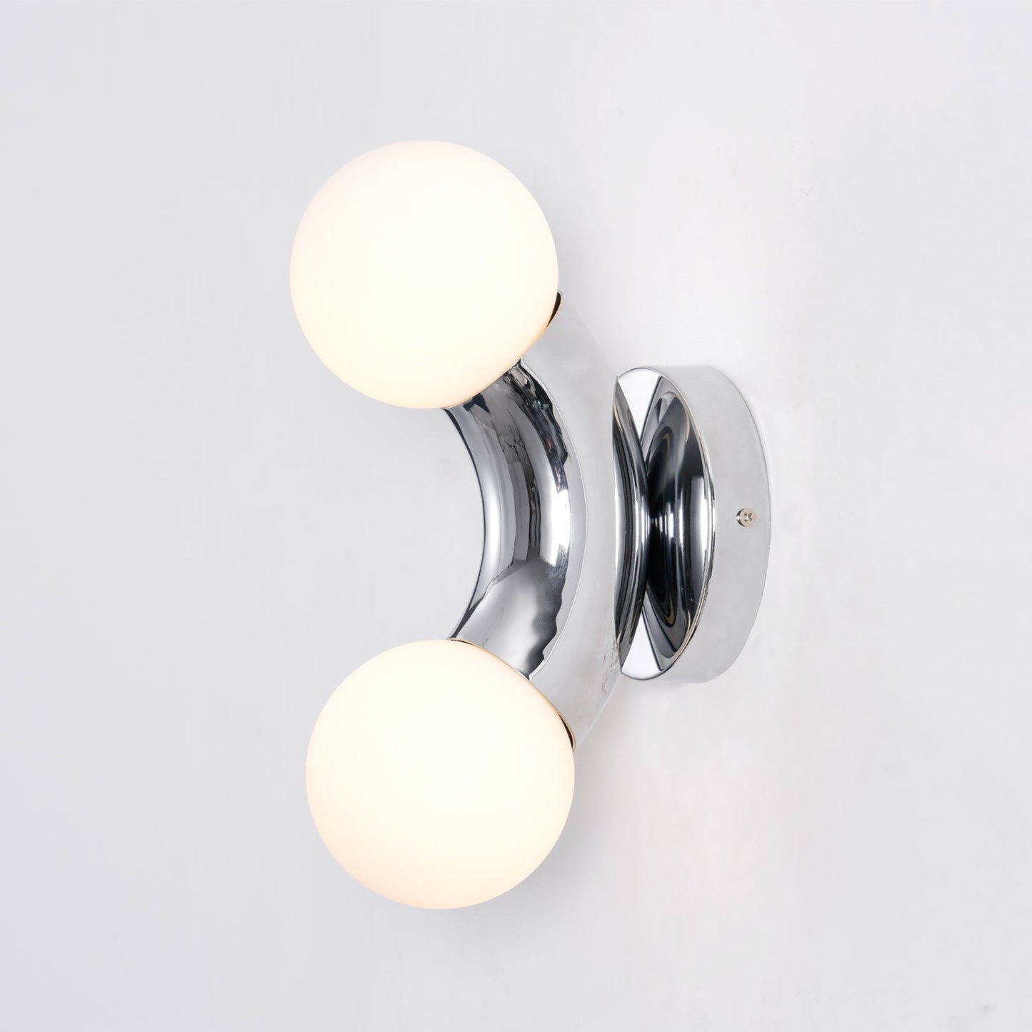 Vine Wall Lamp | Chrome Arc with Glass Globes | Indoor Lighting