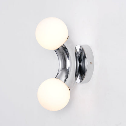 Vine Wall Lamp | Chrome Arc with Glass Globes | Indoor Lighting