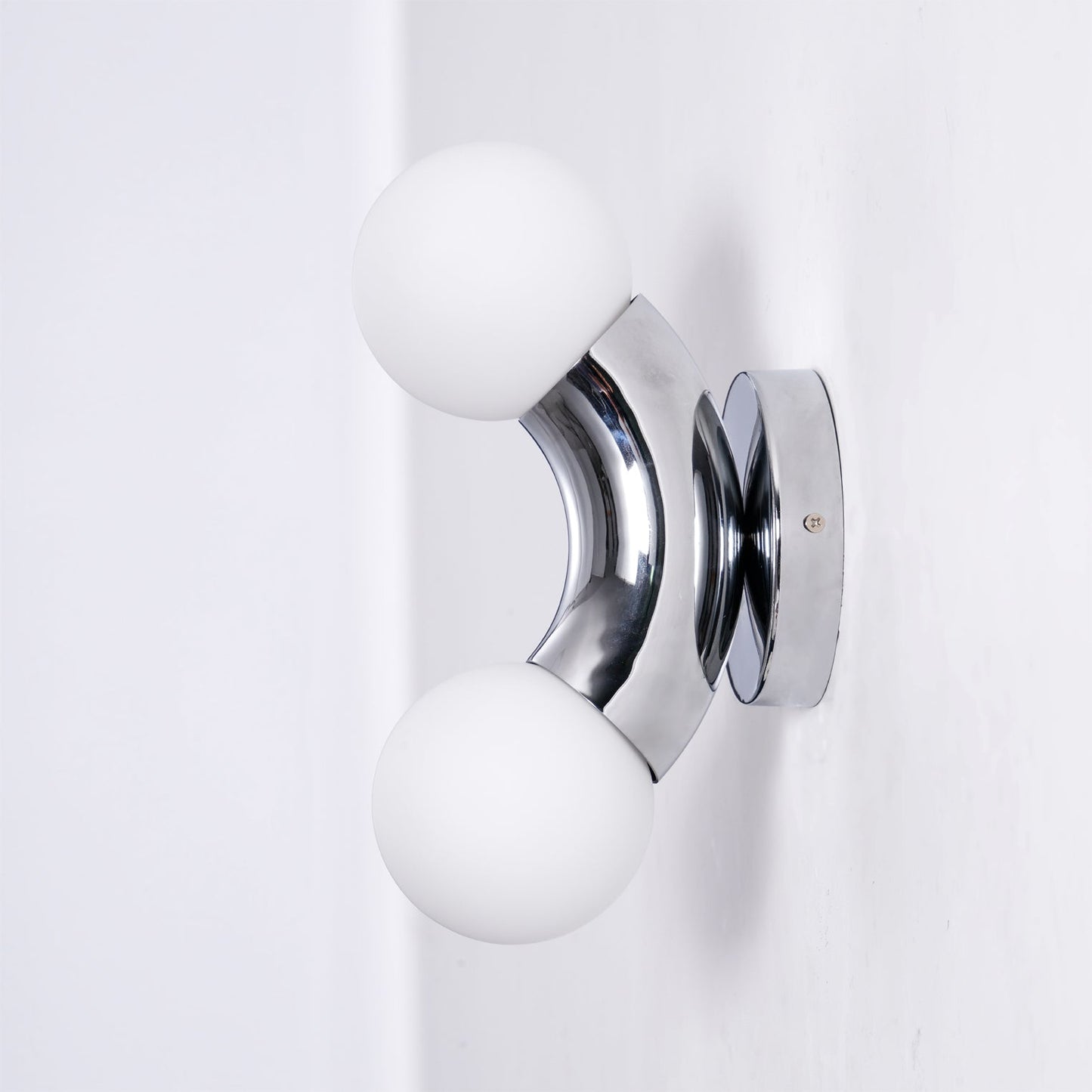Vine Wall Lamp | Chrome Arc with Glass Globes | Indoor Lighting