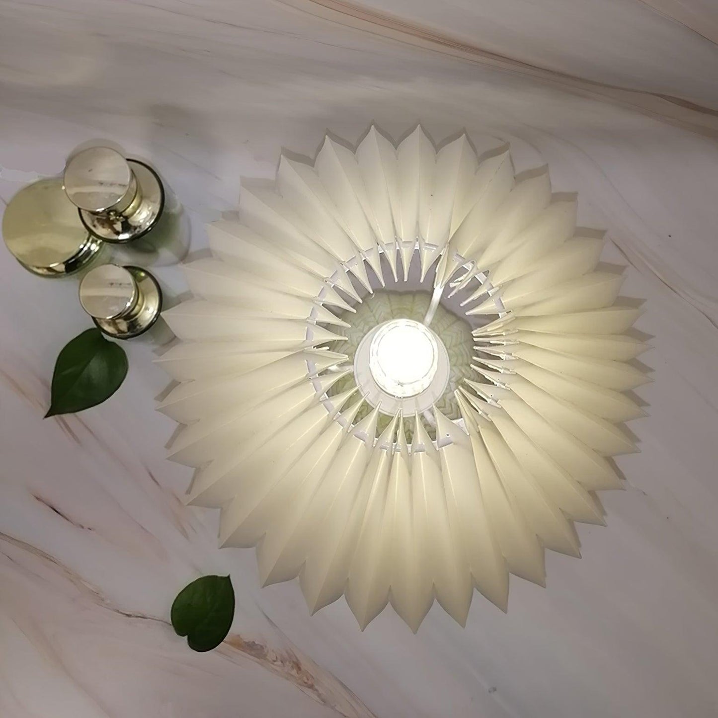 Vintage Table Lamp | Ceramic & Fabric | Light Green & Beige
