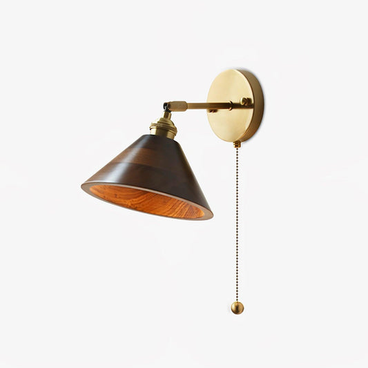 Vintage Wall Lamp Set | Walnut & Brass | 2-Pack