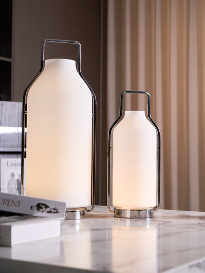Vintara Lantern Table Lamp | Metal & Glass | Warm White