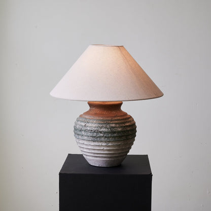 Clay Table Lamp | Terracotta & Beige | 45cm Diameter