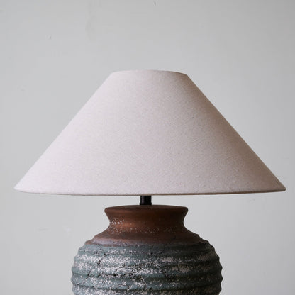 Clay Table Lamp | Terracotta & Beige | 45cm Diameter