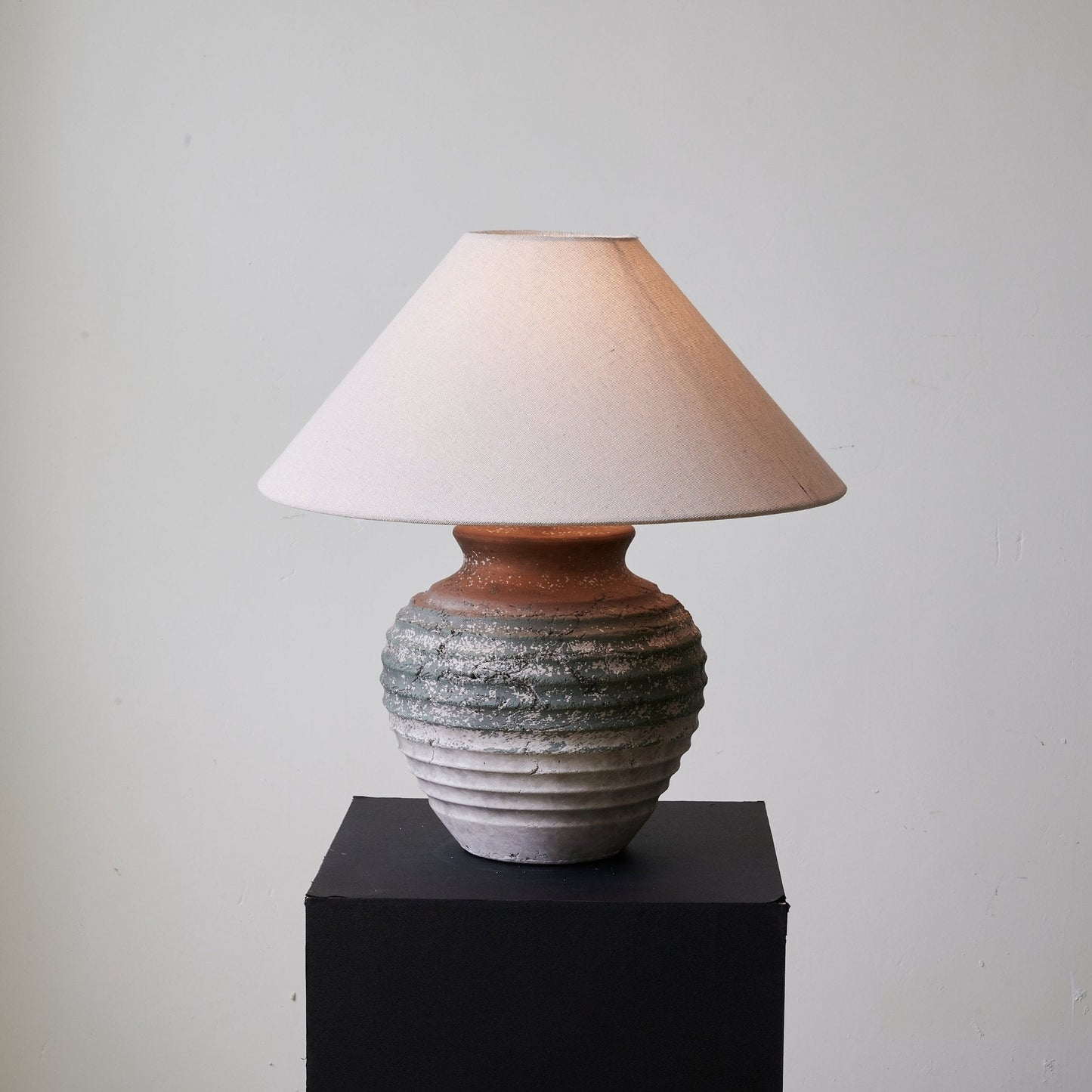 Clay Table Lamp | Terracotta & Beige | 45cm Diameter