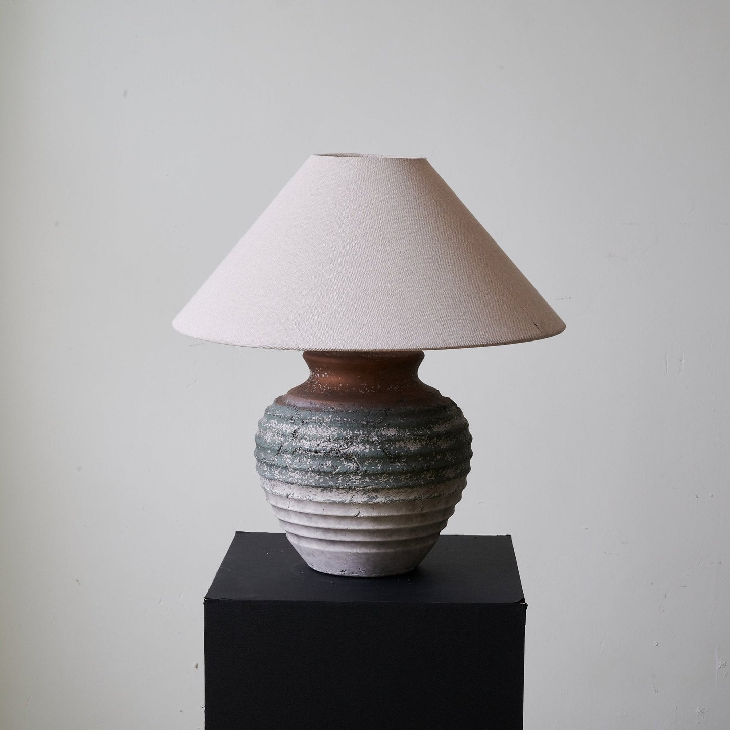 Clay Table Lamp | Terracotta & Beige | 45cm Diameter