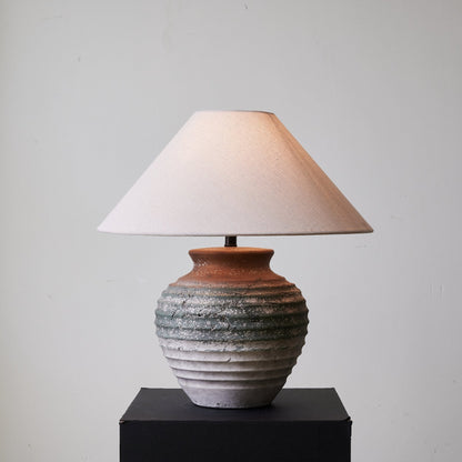 Clay Table Lamp | Terracotta & Beige | 45cm Diameter