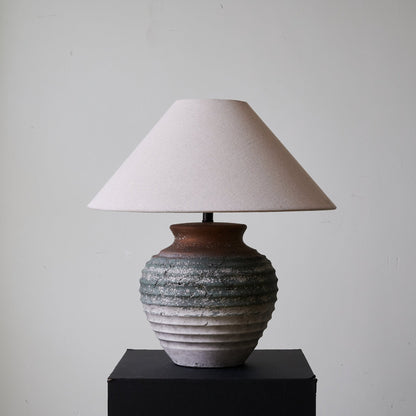 Clay Table Lamp | Terracotta & Beige | 45cm Diameter