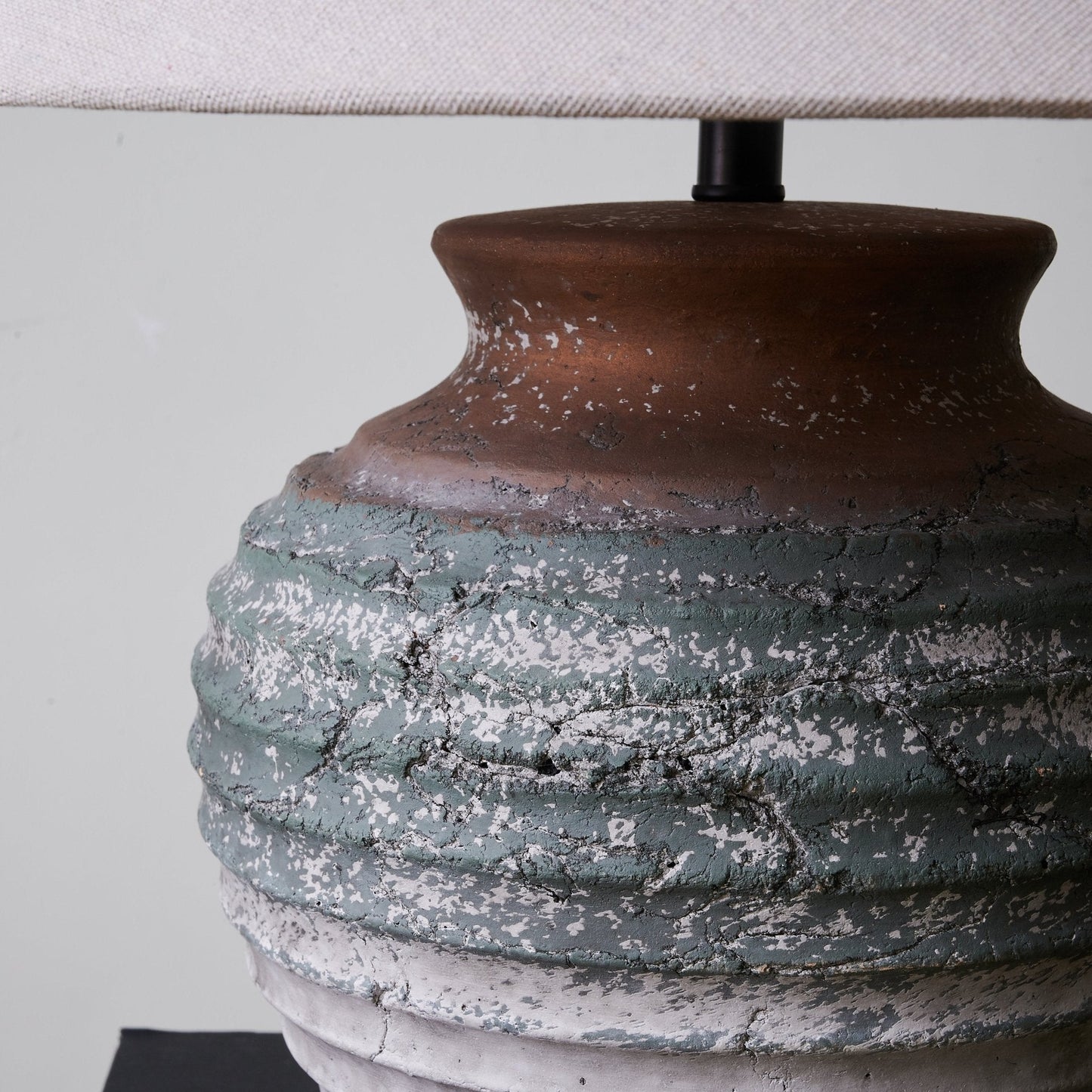Clay Table Lamp | Terracotta & Beige | 45cm Diameter