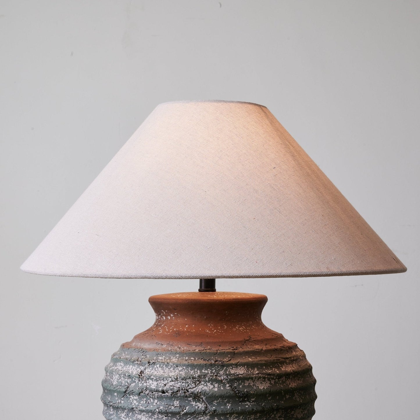 Clay Table Lamp | Terracotta & Beige | 45cm Diameter