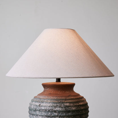 Clay Table Lamp | Terracotta & Beige | 45cm Diameter