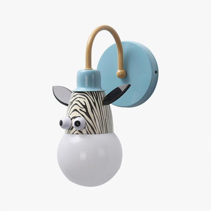 Cartoon Animal Wall Lamp | Iron Metal | Blue, Red, Green