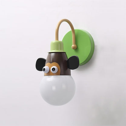 Cartoon Animal Wall Lamp | Iron Metal | Blue, Red, Green