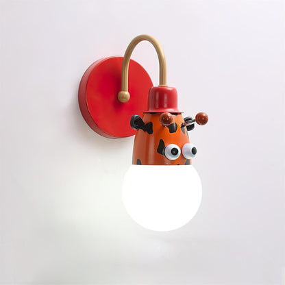 Cartoon Animal Wall Lamp | Iron Metal | Blue, Red, Green