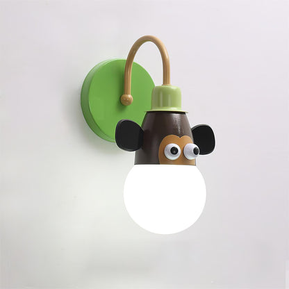 Cartoon Animal Wall Lamp | Iron Metal | Blue, Red, Green