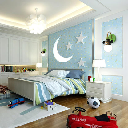 Cartoon Animal Wall Lamp | Iron Metal | Blue, Red, Green