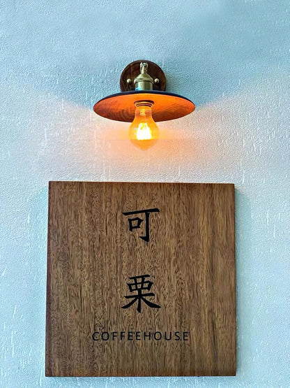 Walnut Flared Wall Light | Brass & Walnut Design | Set of 2