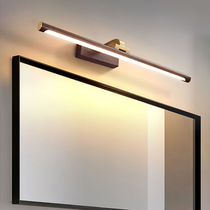 Linear LED Wall Light | Walnut & Brass | Set of 2
