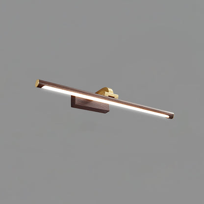 Linear LED Wall Light | Walnut & Brass | Set of 2