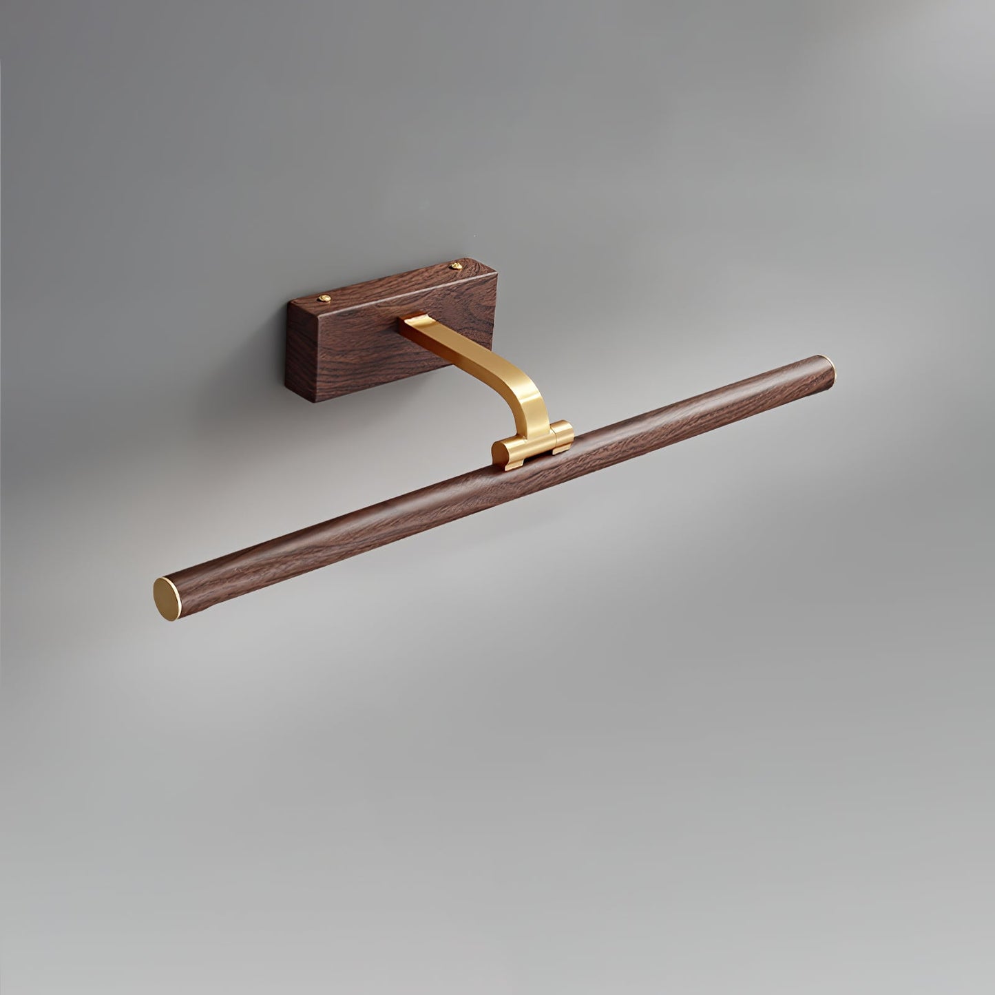 Linear LED Wall Light | Walnut & Brass | Set of 2