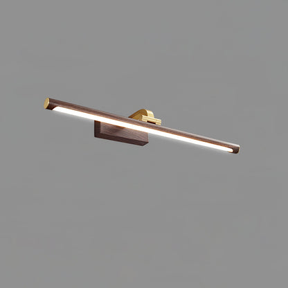 Linear LED Wall Light | Walnut & Brass | Set of 2