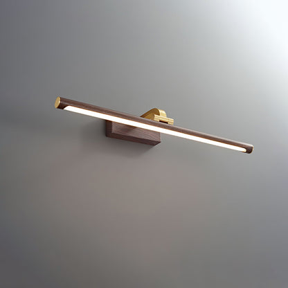 Linear LED Wall Light | Walnut & Brass | Set of 2