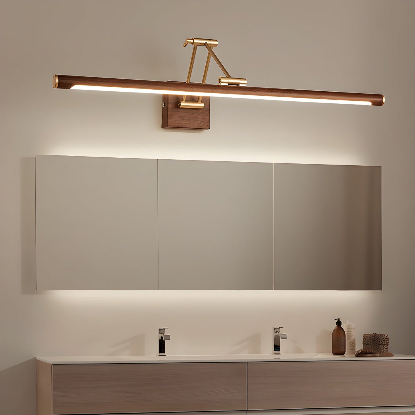 Linear Adjustable Wall Light | Brass & Acrylic | Set of 2