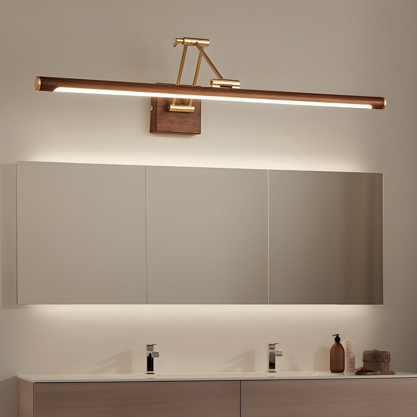 Linear Adjustable Wall Light | Brass & Acrylic | Set of 2