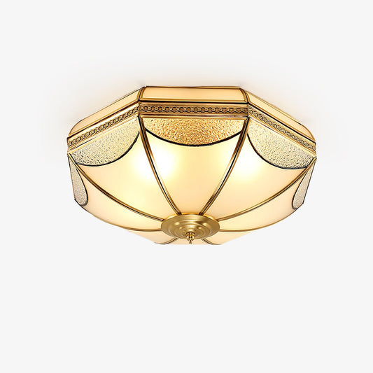 Warehouse Dome Shape Ceiling Lamp | Brass & Glass | 3/4/6 Bulbs Options