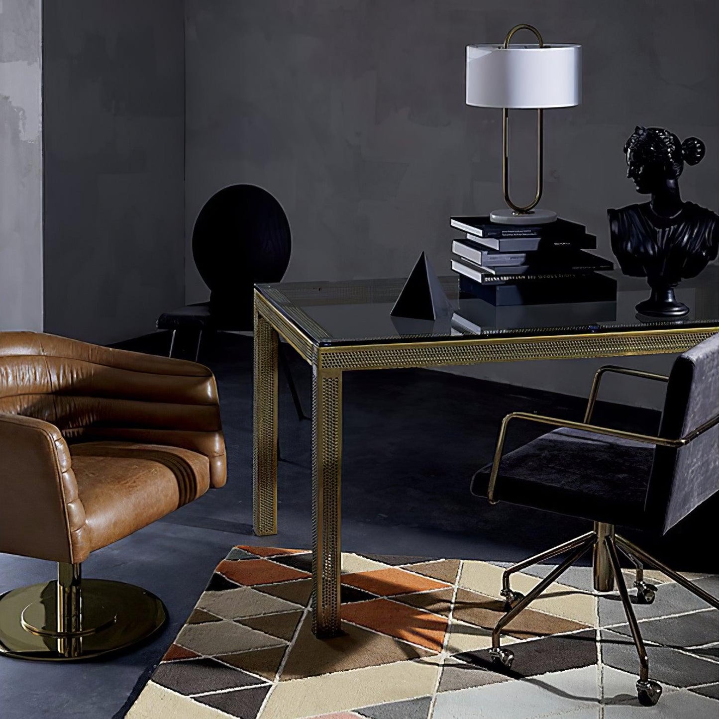 Warner Table Lamp | Brushed Gold Metal | White Linen Shade