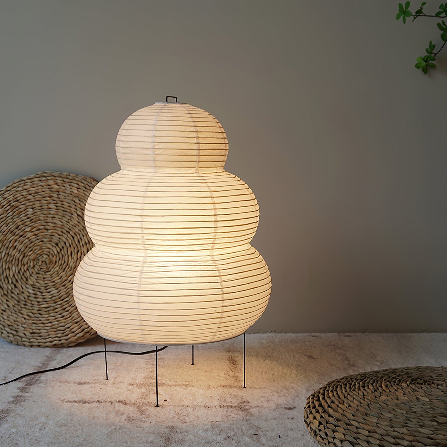 Akari Paper Table Lamp | Mulberry Rice Paper & Metal | 26cm, 30cm, 40cm Sizes