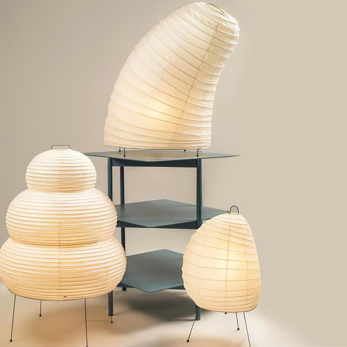 Akari Paper Table Lamp | Mulberry Rice Paper & Metal | 26cm, 30cm, 40cm Sizes