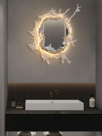 Mirror Wall Lamp | Stainless Steel & Mirror | Gold or Chrome Finish